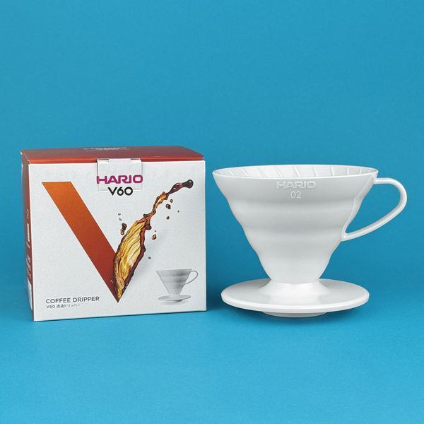 Пуровер Hario V60 02 пластиковий білий для фільтр кави 1-4 чашки vdr-02-w фото