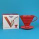 Пуровер Hario V60 02 пластиковый красный для фильтр кофе 1-4 чашки vdr-02-r фото 2