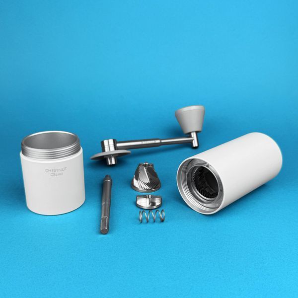 Кофемолка ручная Timimore Chestnut C3s Pro с металлическими жерновами белая C3SPRO-W фото