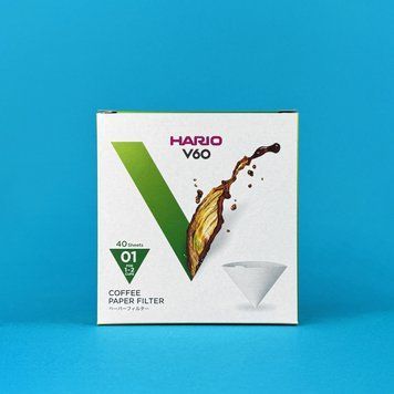 Паперовий фільтр для пуровера Hario 01 40шт білі VCF-01-40W фото
