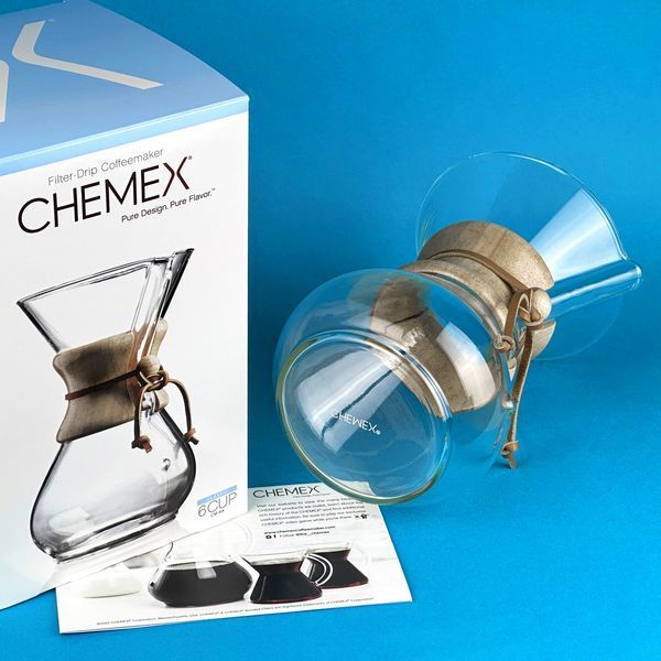 Стеклянный заварник для кофе Chemex Classic на 6 чашки 900 мл CM-6A фото