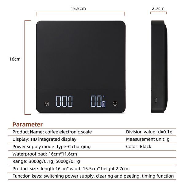 Весы для кофе Coffee Scale MS-R30 PRO черные MS-R30 PRO фото