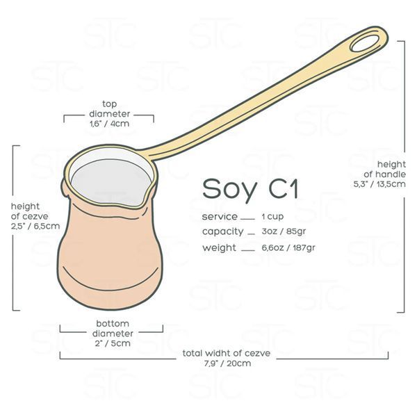 Медная турка SOY C1 85 мл джезва C1 фото