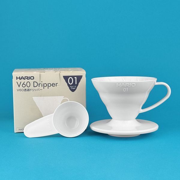 Пуровер Hario V60 01 белый пластиковый на 1-2 чашки vd-01w фото